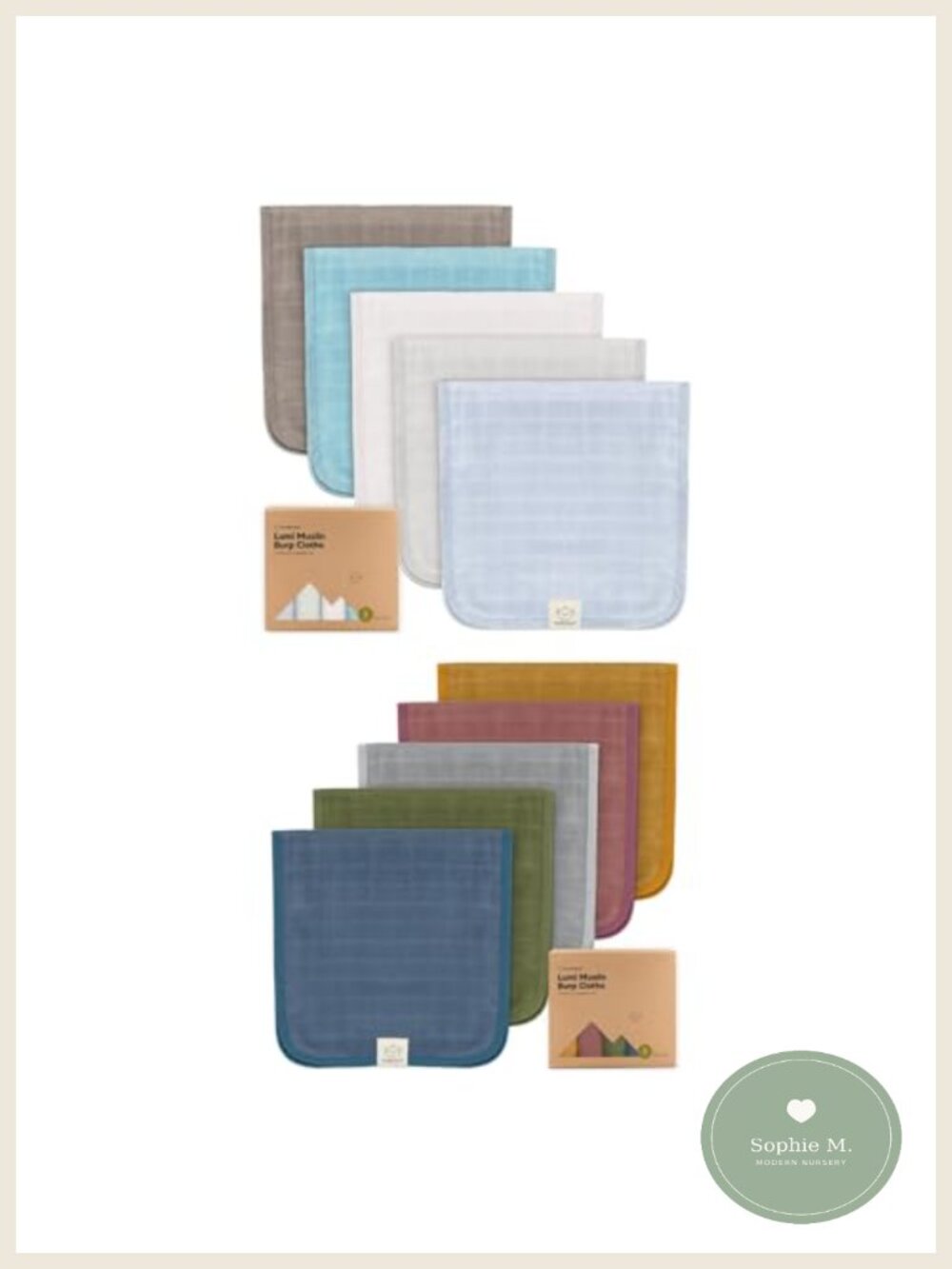 5-Pack Cotton Muslin Burp Cloths Soft Absorbent Spit Up Rags Large Towel Babies